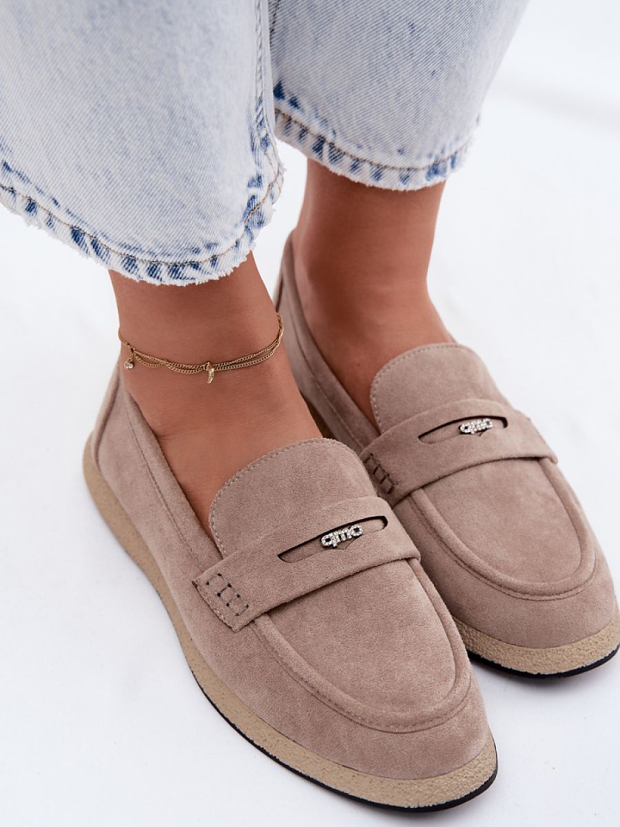Mocassini Donna Beige Raffinati