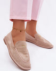 Mocassini Donna Beige Raffinati