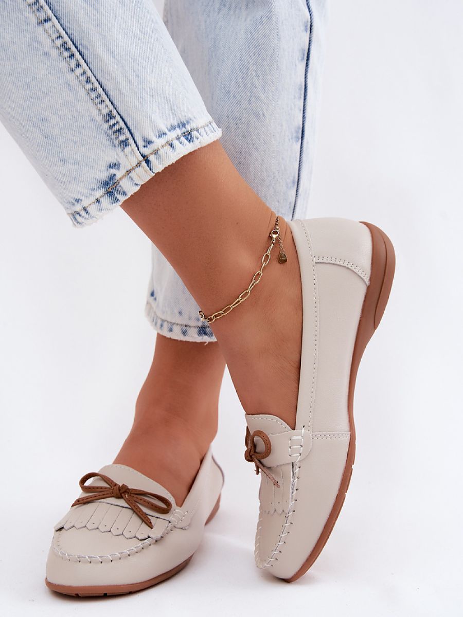 Mocassini Donna Beige Moderni