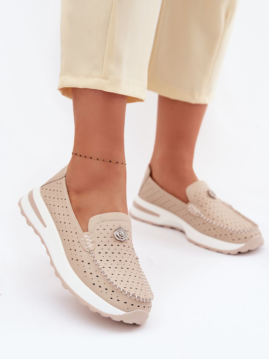 Mocassini Donna Beige Chic e Trendy