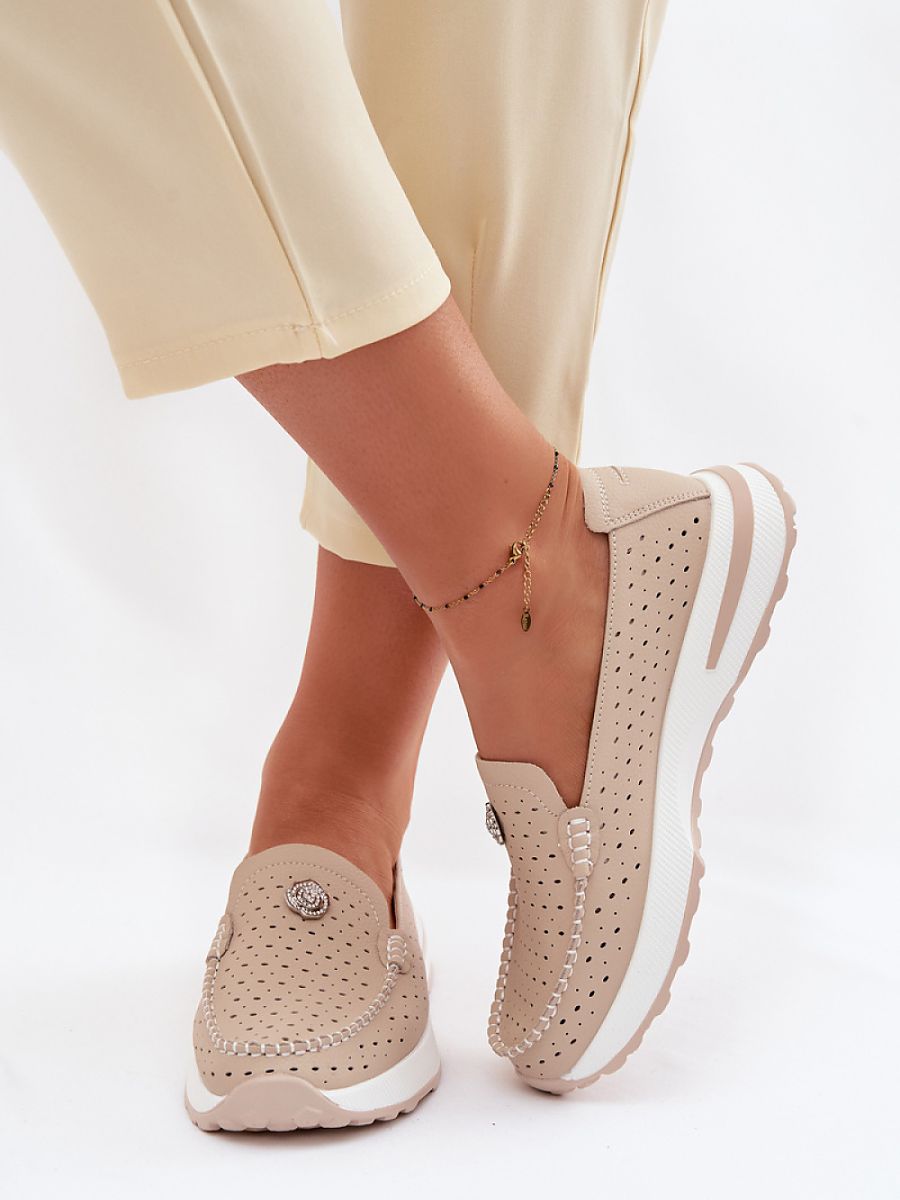 Mocassini Donna Beige Chic e Trendy