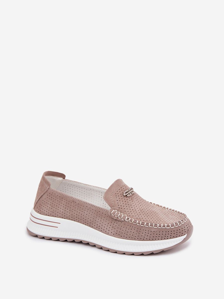 Mocassini Donna Beige Comodi