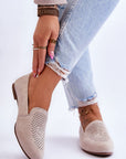 Mocassini Donna Beige Moderni