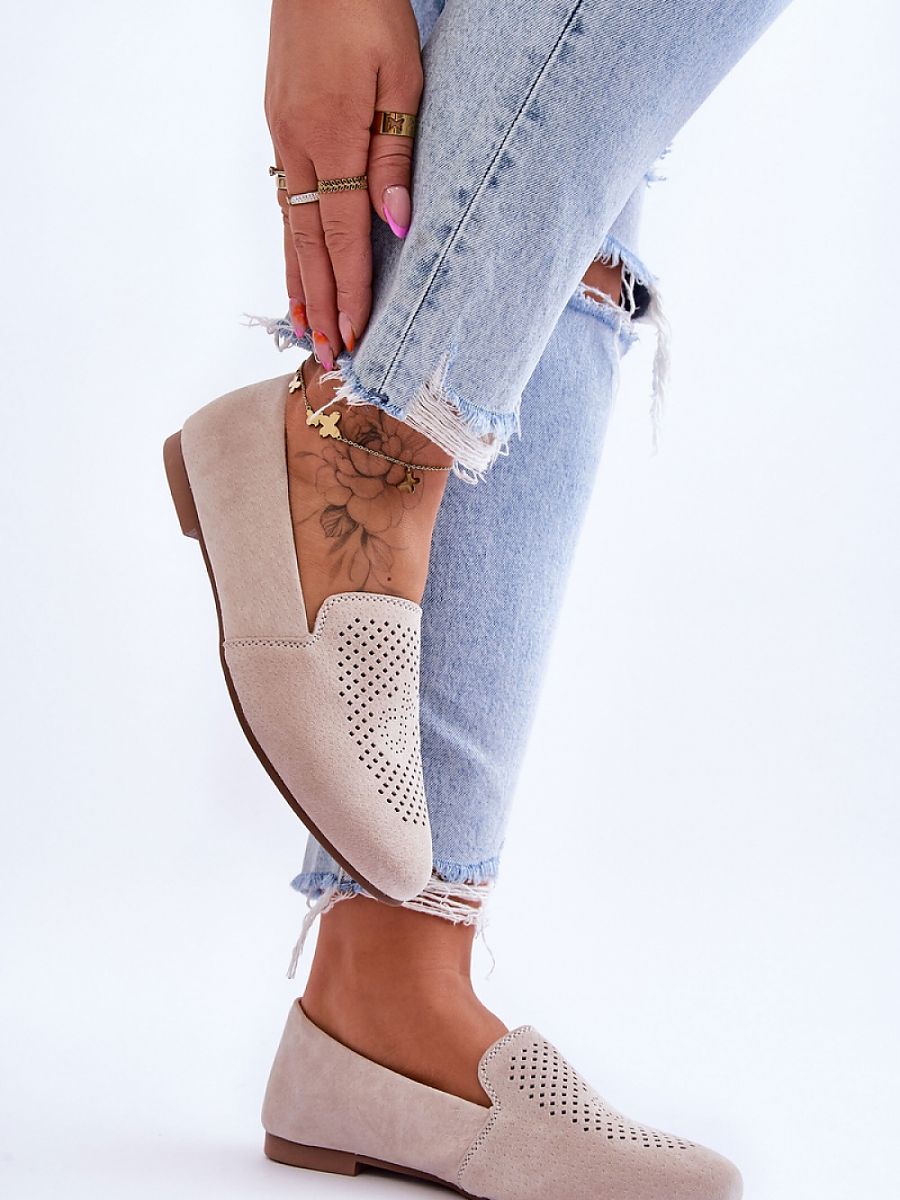 Mocassini Donna Beige Moderni
