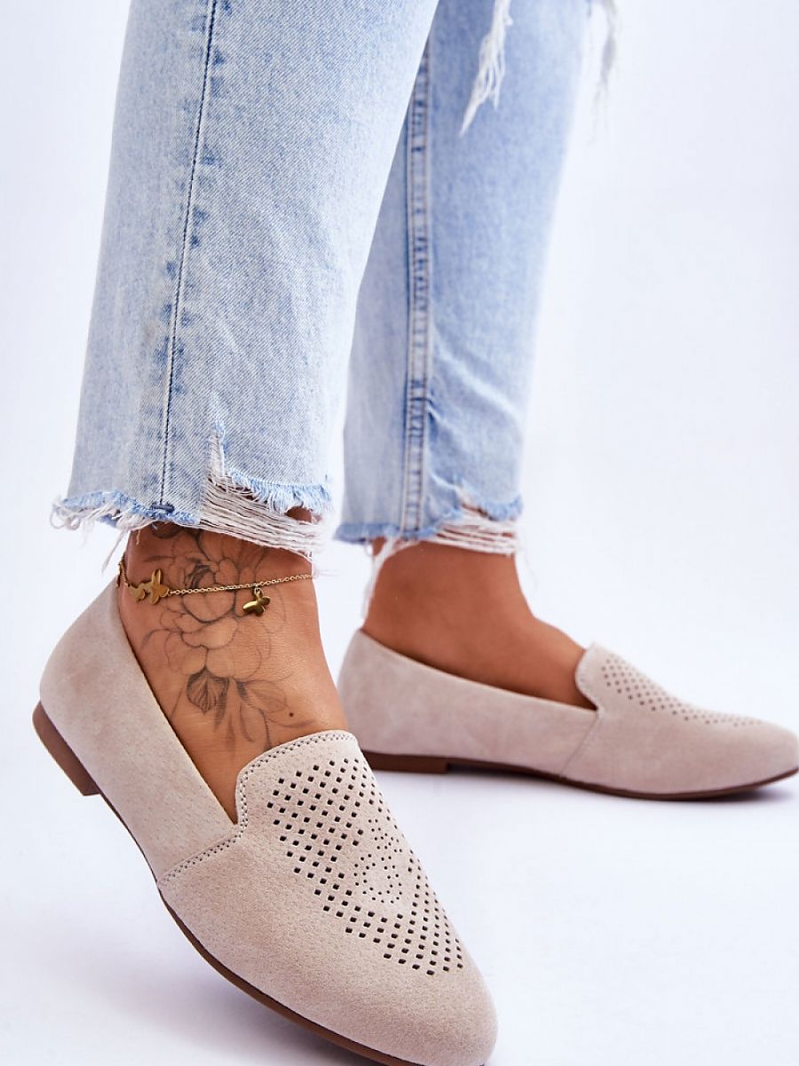 Mocassini Donna Beige Moderni