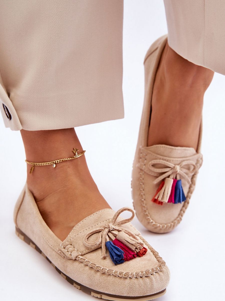 Mocassini Donna Beige Eleganti