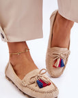 Mocassini Donna Beige Eleganti