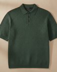 Polo Uomo in Maglia Spigata Testurizzata – Effetto Elegante - Verde Bosco