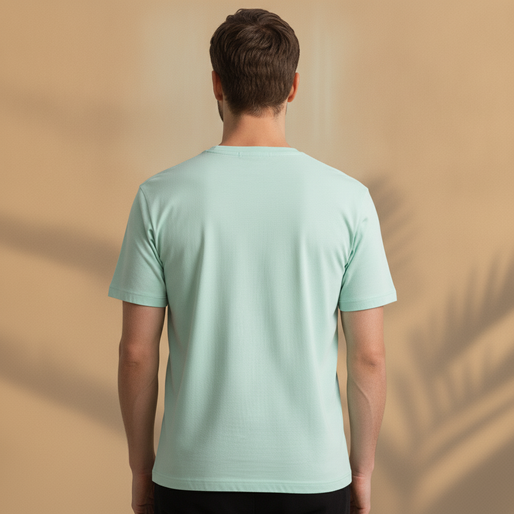 T-shirt Uomo Manica Corta Colori Pastello – Estate Fresca ed Elegante - vista posteriore