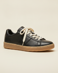 Sneakers Uomo Tennis Vintage Verde – Rétro Elegante Anni '70 - Nero e Crema