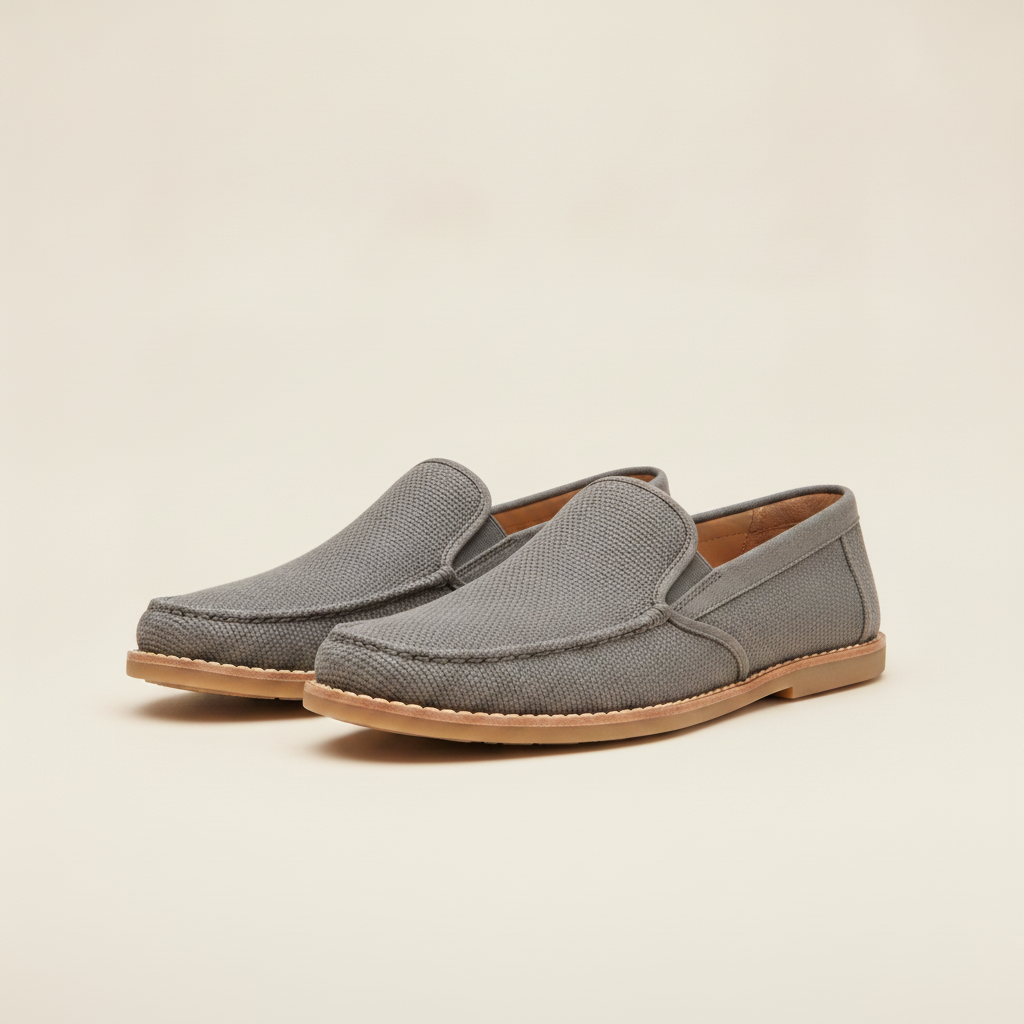 Mocassini Uomo in Tela Estivi – Leggeri e Traspiranti - Grigio
