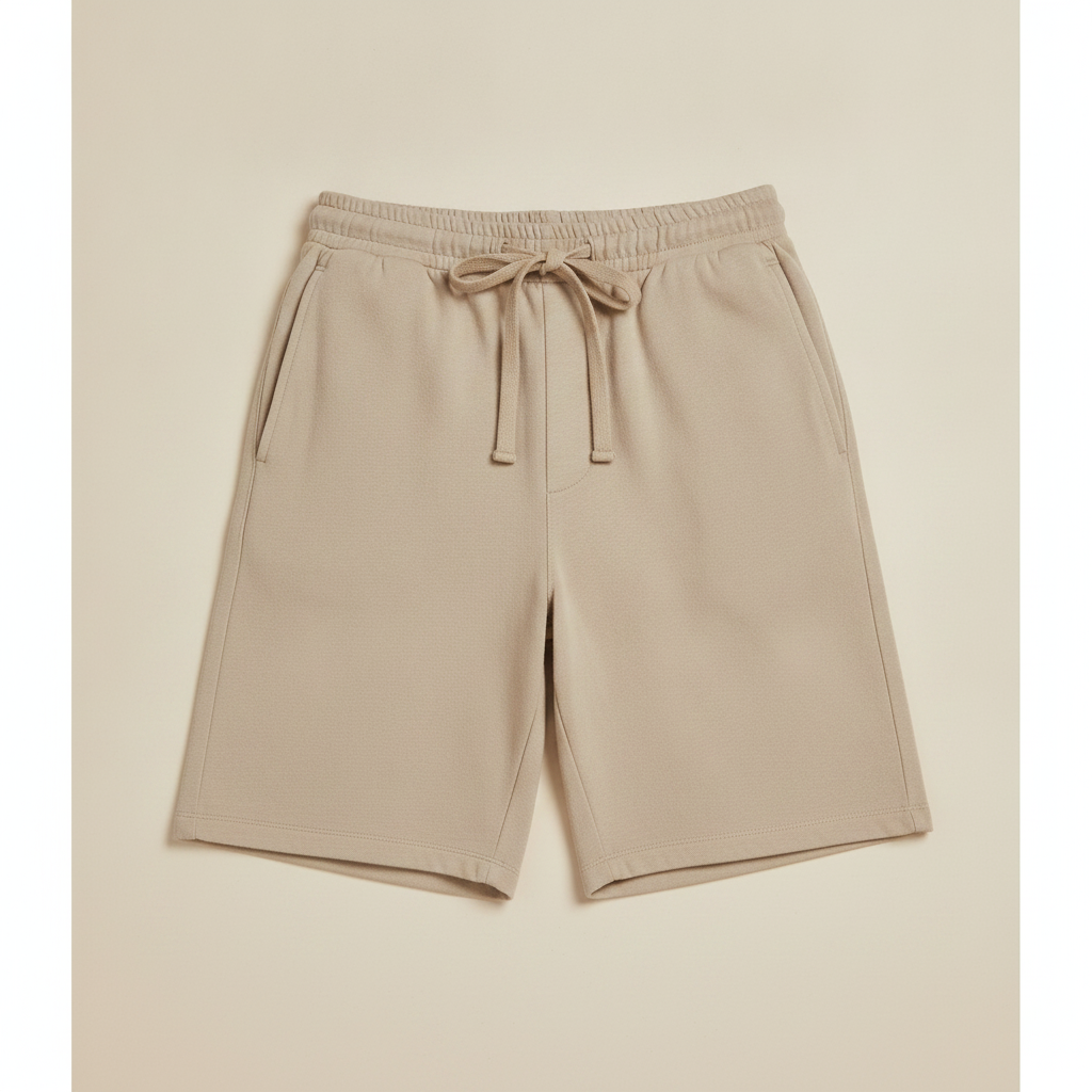 Pantaloncini Uomo con Coulisse in Cotone – Comfort Casual Rilassato - Beige