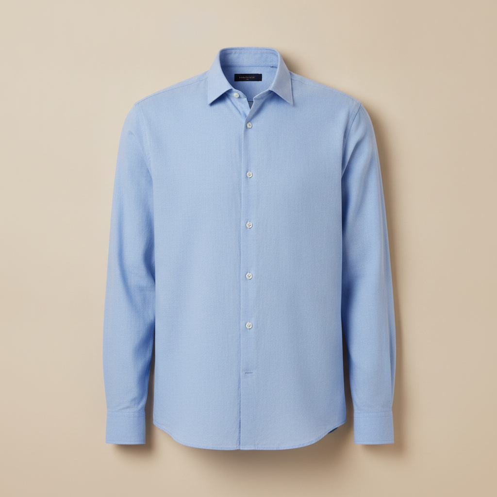 Camicia Uomo in Cotone Leggero – Colletto Classico Estivo - Celeste