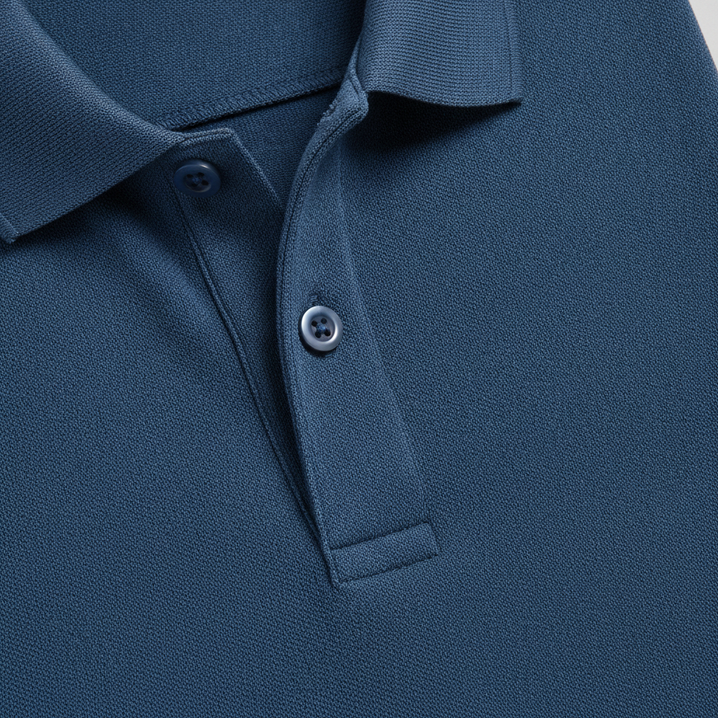 Polo Uomo in Piqué Riciclato – Eco-Design Resistente - dettaglio