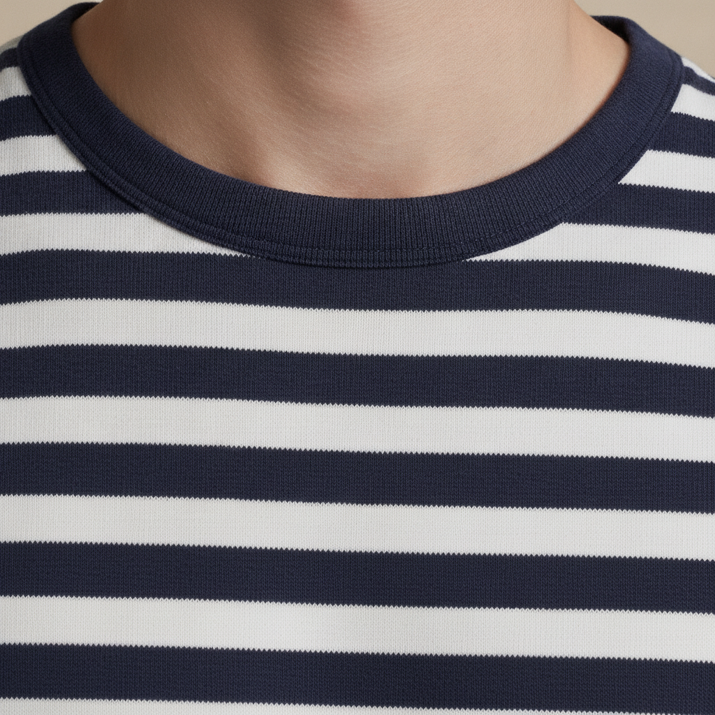 T-shirt Uomo a Righe Marinière – Stile Nautico Estivo - dettaglio