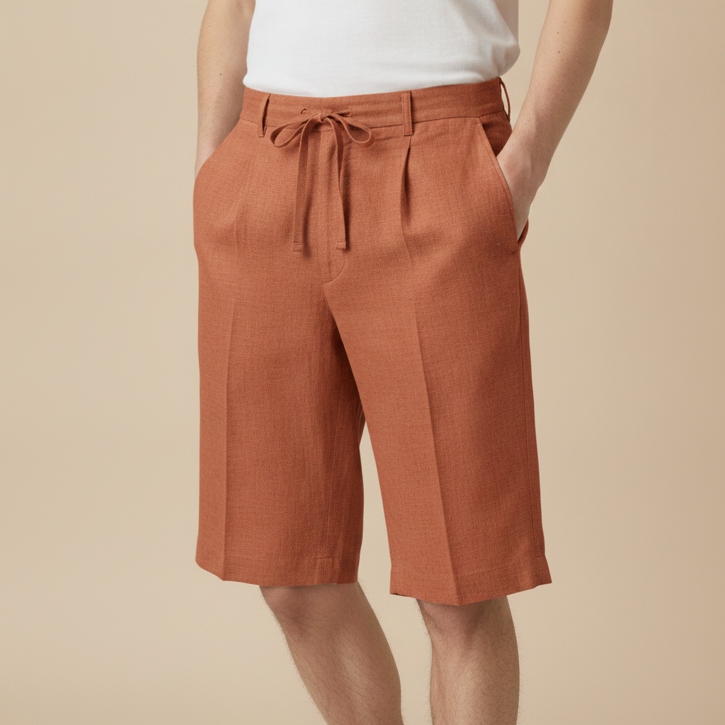 Pantaloncini Uomo in Misto Lino – Leggeri e Traspiranti - Terracotta