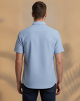 Camicia Uomo Oxford Manica Corta – Versatile ed Elegante Estiva - vista posteriore