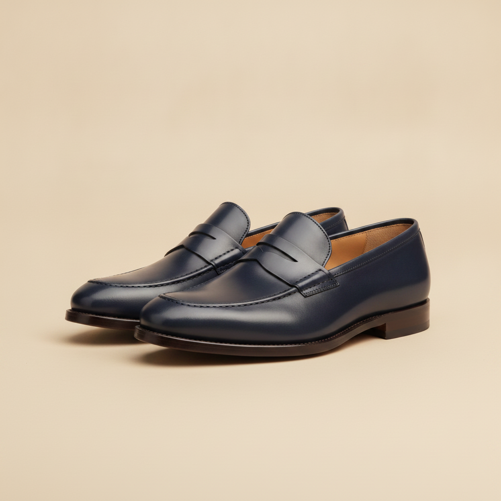 Mocassini Penny Uomo in Pelle – Classici ed Eleganti - Blu Navy