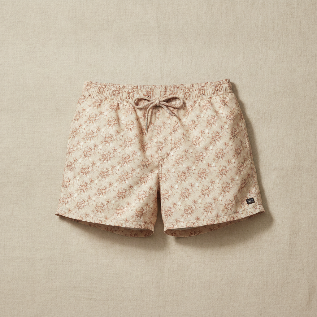 Costume Boxer Uomo con Coulisse – Fantasia Tropicale Estiva - Fiori Blu