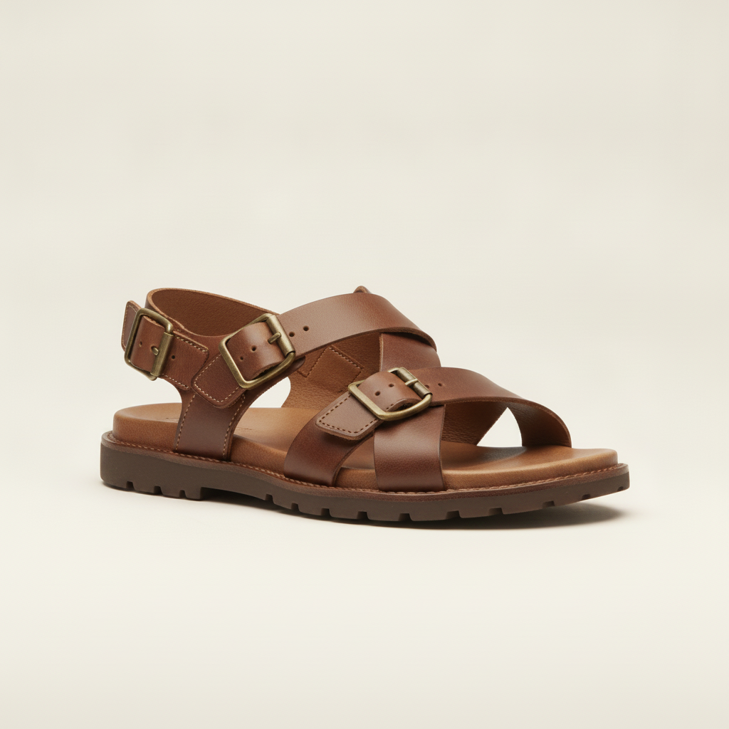 Sandali Uomo in Pelle – Eleganti e Comodi Estivi - Testa di Moro