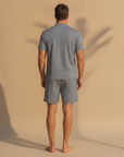Completo Coordinato Uomo Camicia Micro-Fantasia e Pantaloncini - vista posteriore
