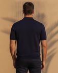 Polo Uomo Mezza Zip in Cotone – Elegante Sportiva con Zip Corta - vista posteriore