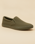 Scarpe Uomo Slip-On in Tela – Mocassino Casual Estivo Senza Lacci - Verde Oliva