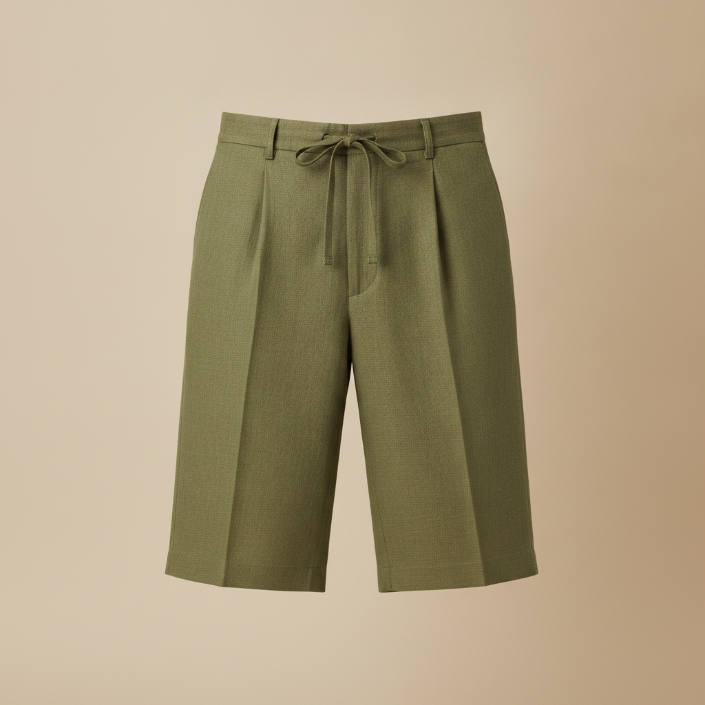 Pantaloncini Uomo in Misto Lino – Leggeri e Traspiranti - Verde Oliva