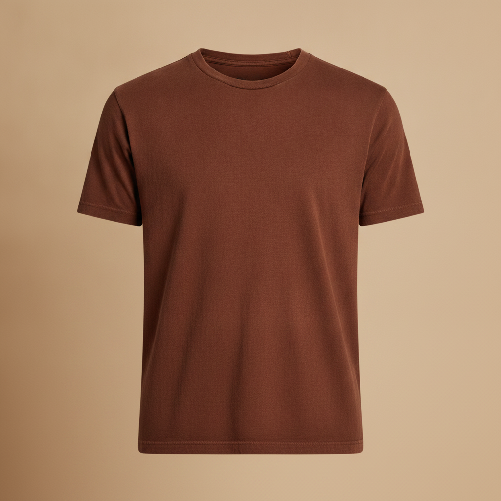 T-shirt Uomo Tinta in Capo Vintage – Colori Slavati Autentici - Ruggine