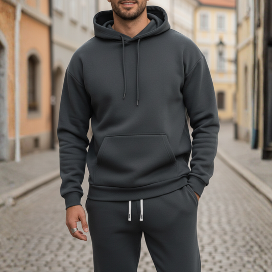Tuta Uomo Felpato Casual con Cappuccio