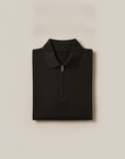 Polo Uomo Mezza Zip in Cotone – Elegante Sportiva con Zip Corta - Nero