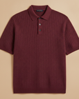 Polo Uomo in Maglia Spigata Testurizzata – Effetto Elegante - Bordeaux