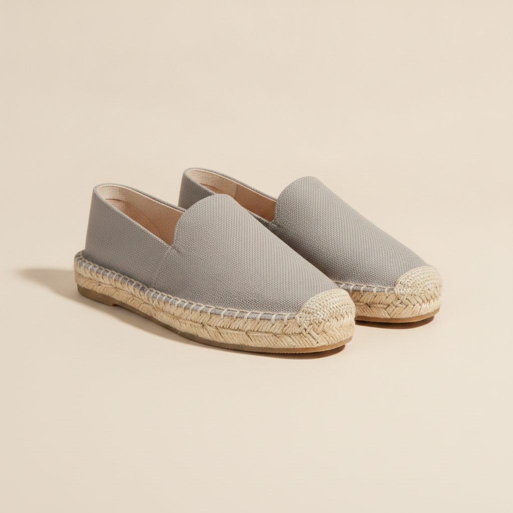 Espadrillas Uomo con Suola in Corda – Tinta Unita Naturale - Grigio