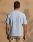 Camicia Uomo Effetto Seersucker – Fresca e Testurizzata Estiva - vista posteriore