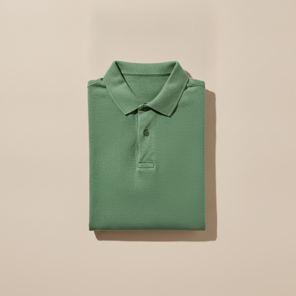 Polo Uomo Vintage Lavata – Effetto Slavato Casual Rétro - Verde Slavato