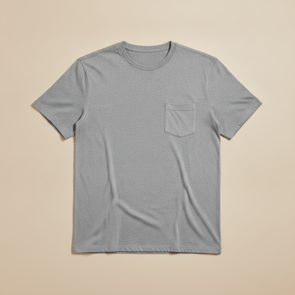 T-shirt Uomo con Taschino – Dettaglio Casual Pratico - Grigio Melange