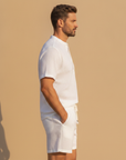 Completo Coordinato Uomo Camicia Mussola e Pantaloncini - vista laterale