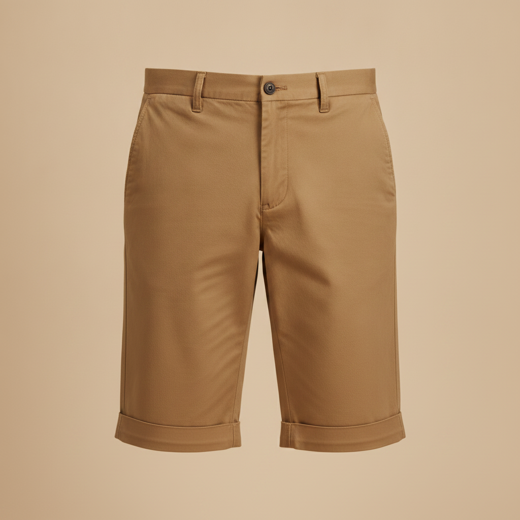 Bermuda Chino Uomo con Risvolto – Dettaglio Curato ed Elegante - Cammello