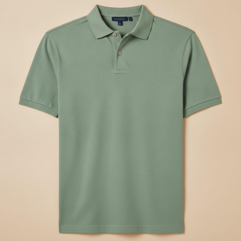 Polo Uomo in Cotone Pettinato – Morbidezza Premium Setosa - Verde Salvia