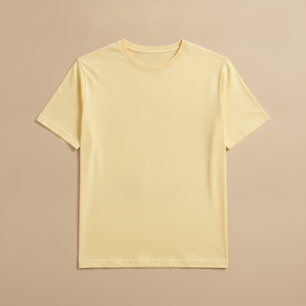 T-shirt Uomo Manica Corta Colori Pastello – Estate Fresca ed Elegante - Giallo Pastello