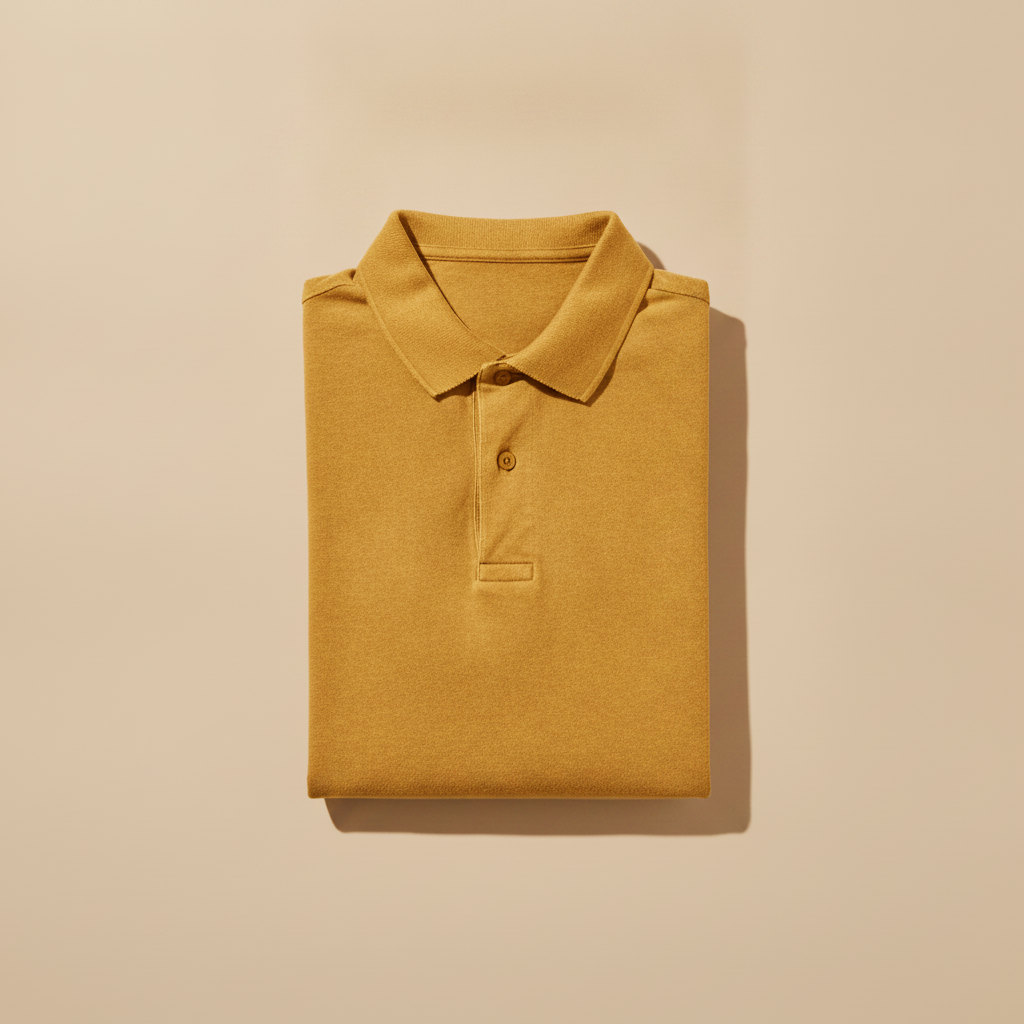 Polo Uomo Vintage Lavata – Effetto Slavato Casual Rétro - Senape