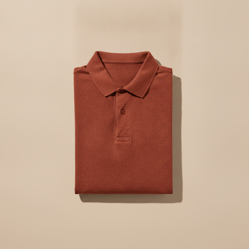 Polo Uomo Vintage Lavata – Effetto Slavato Casual Rétro - Ruggine