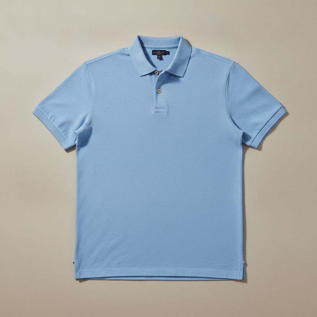 Polo Uomo in Cotone Pettinato – Morbidezza Premium Setosa - Celeste