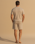 Completo Coordinato Uomo Camicia Lino a Spina e Pantaloncini - vista posteriore