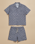 Completo Coordinato Uomo Camicia a Fiori e Pantaloncini - Fiori Verdi