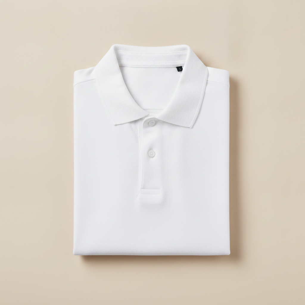 Polo Uomo in Misto Lino – Traspirante e Fresca per l'Estate - Bianco