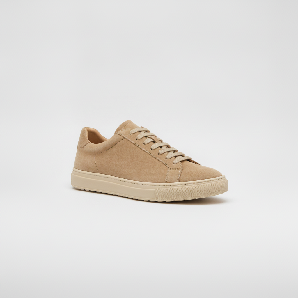 Sneakers Uomo in Pelle Scamosciata Beige – Casual Chic Naturale - dettaglio