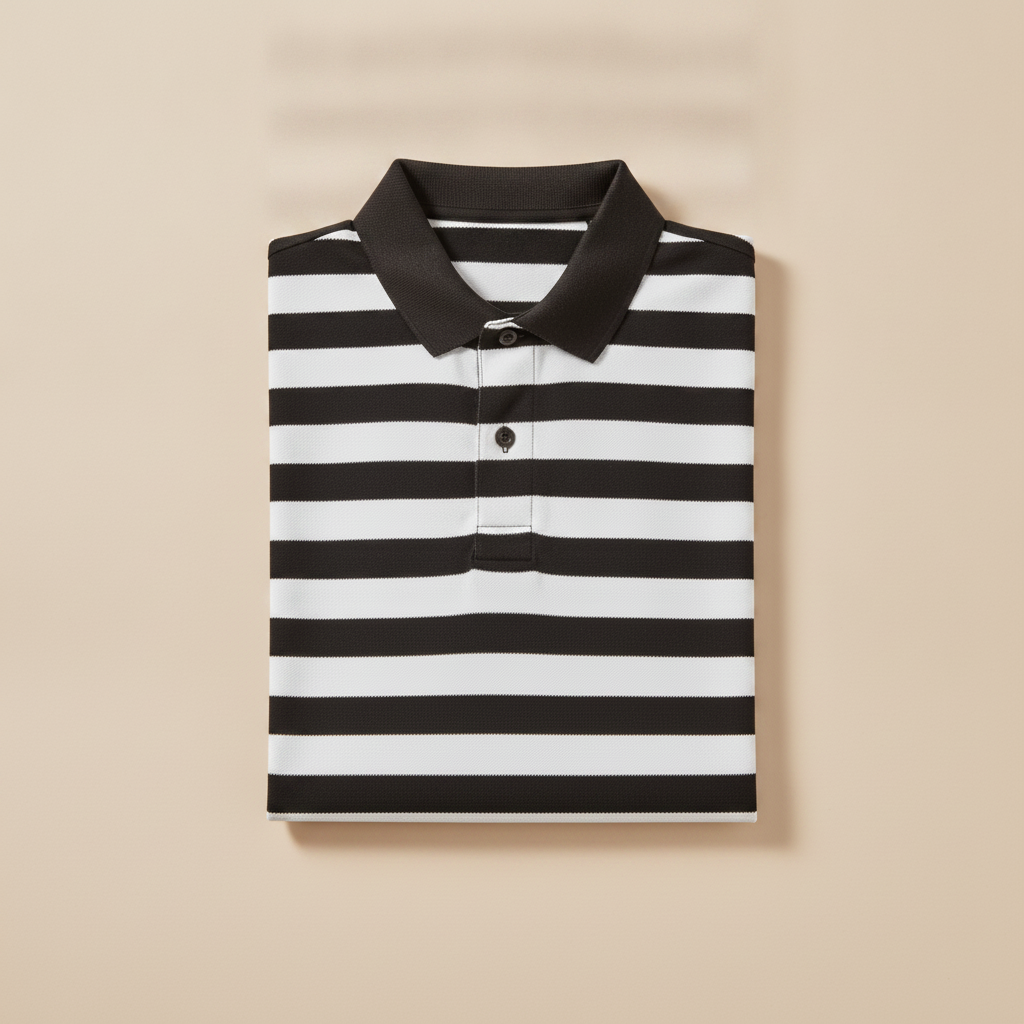 Polo Uomo a Righe Marinière – Stile Nautico Mediterraneo - Nero e Bianco