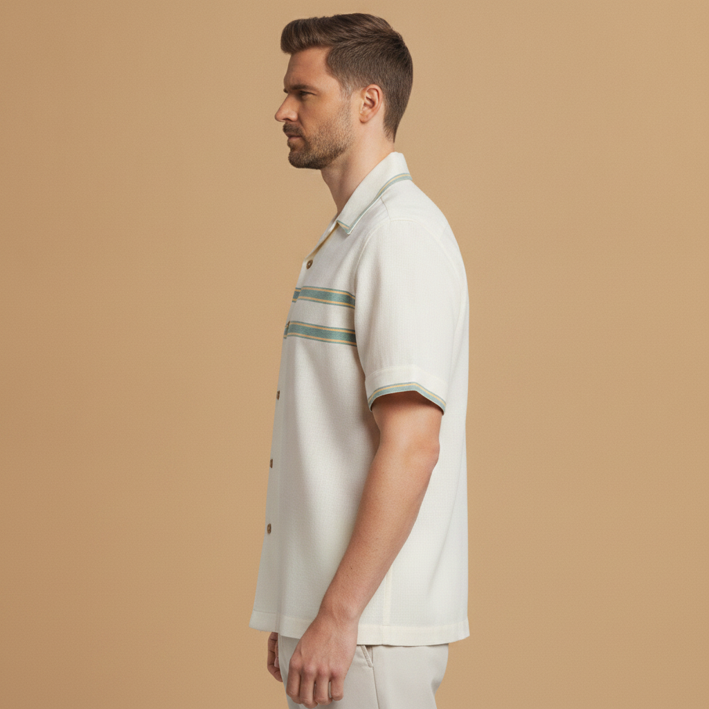 Camicia Bowling Uomo Manica Corta – Stile Rétro Anni '50 - vista laterale