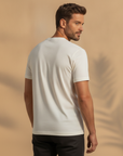 T-shirt Uomo in Cotone Premium Girocollo – Basic Essenziale - vista posteriore